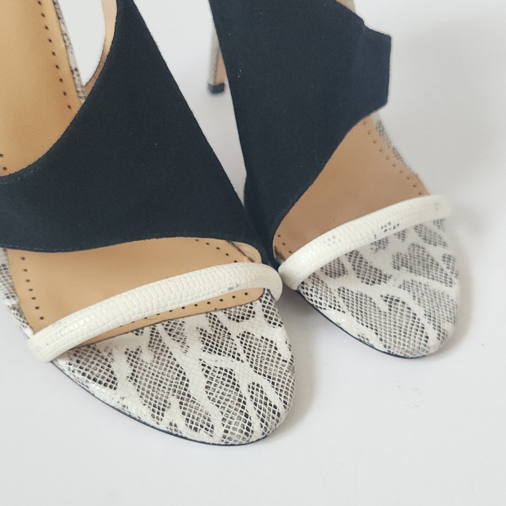 Bibi Lou Suede Leathet Sneak Print Heels - Picture 7 of 11